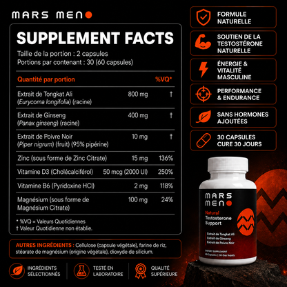 Mars Men™ | Testostérone Naturelle, Force & Endurance