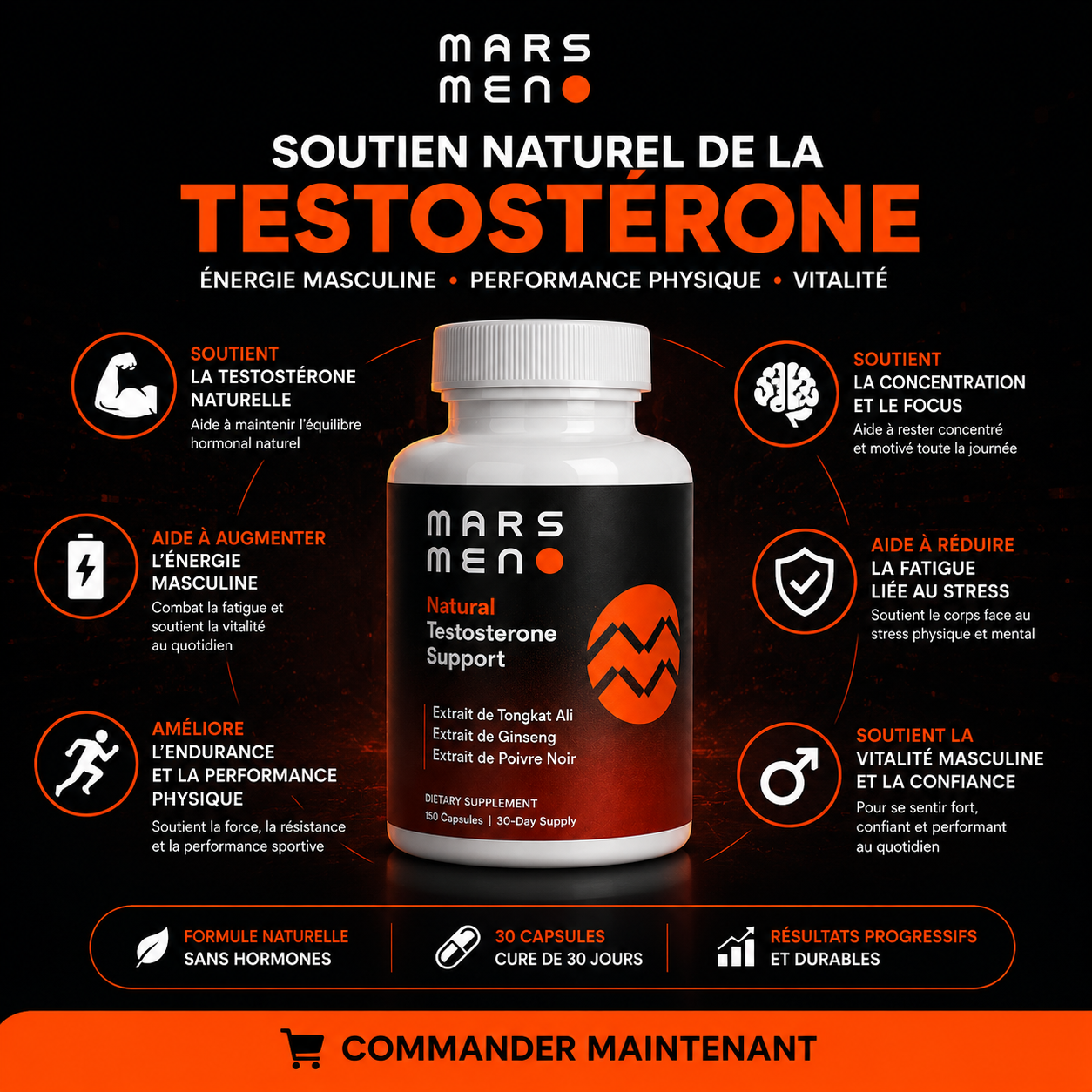 Mars Men™ | Testostérone Naturelle, Force & Endurance